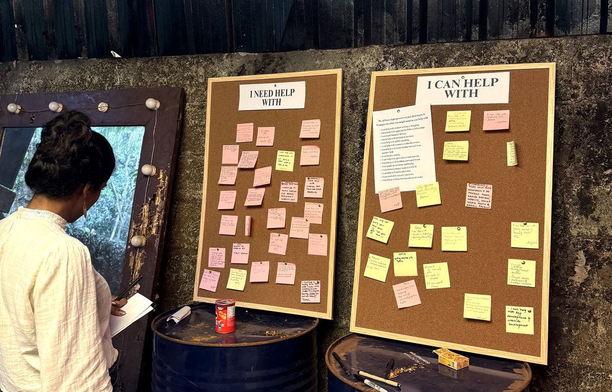 The board of needs and offers at the first meetup